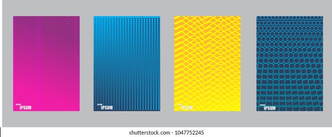 minimal covers design. geometric halftone. future cover template