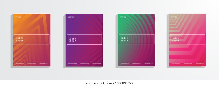 Minimal covers design with Geometric halftone gradients and future geometric patterns - Vector illustration eps 10 