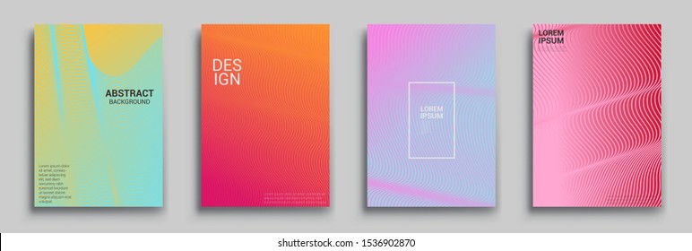 Minimal covers design. Geometric halftone gradients. Vector illustration of bright color abstract pattern background with line gradient texture for minimal dynamic cover design.