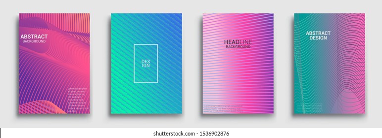 Minimal covers design. Geometric halftone gradients. Vector illustration of bright color abstract pattern background with line gradient texture for minimal dynamic cover design.