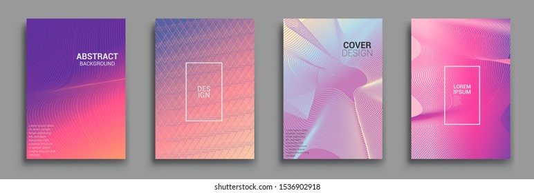 Minimal covers design. Geometric halftone gradients. Vector illustration of bright color abstract pattern background with line gradient texture for minimal dynamic cover design.