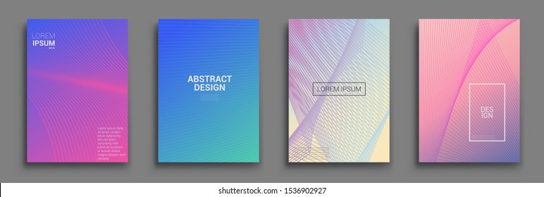Minimal covers design. Geometric halftone gradients. Vector illustration of bright color abstract pattern background with line gradient texture for minimal dynamic cover design.