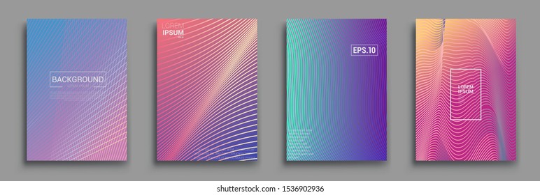 Minimal covers design. Geometric halftone gradients. Vector illustration of bright color abstract pattern background with line gradient texture for minimal dynamic cover design.