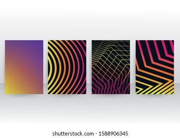 Minimal covers design. Geometric halftone gradients. A4,Eps10 vector.