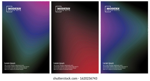 Minimal covers design. Geometric halftone gradients. 