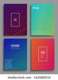 Minimal covers design. Geometric halftone gradients. Vector illustration of bright color abstract pattern background with line gradient texture for minimal dynamic cover design.