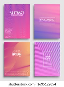 Minimal covers design. Geometric halftone gradients. Vector illustration of bright color abstract pattern background with line gradient texture for minimal dynamic cover design.