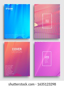 Minimal covers design. Geometric halftone gradients. Vector illustration of bright color abstract pattern background with line gradient texture for minimal dynamic cover design.