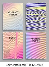Minimal covers design. Geometric halftone gradients. Vector illustration of bright color abstract pattern background with line gradient texture for minimal dynamic cover design.