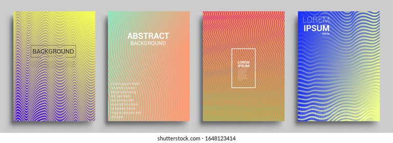 Minimal covers design. Geometric halftone gradients. Vector illustration of bright color abstract pattern background with line gradient texture for minimal dynamic cover design.