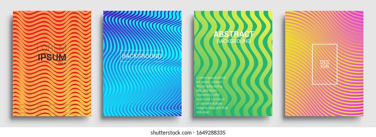 Minimal covers design. Geometric halftone gradients. Vector illustration of bright color abstract pattern background with line gradient texture for minimal dynamic cover design.