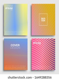 Minimal covers design. Geometric halftone gradients. Vector illustration of bright color abstract pattern background with line gradient texture for minimal dynamic cover design.