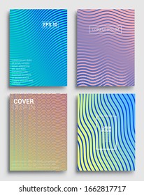 Minimal covers design. Geometric halftone gradients. Vector illustration of bright color abstract pattern background with line gradient texture for minimal dynamic cover design.