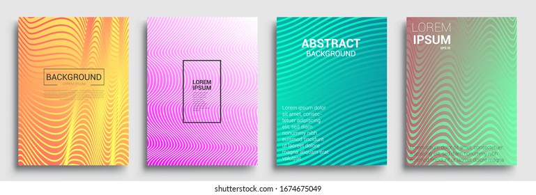 Minimale Deckengestaltung. Geometrische Halftongradienten. Vektorillustration-Illustration von hellen abstrakten Mustern mit Farbverlauf-Textur für minimales dynamisches Cover-Design.