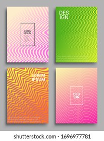 Minimal covers design. Geometric halftone gradients. Vector illustration of bright color abstract pattern background with line gradient texture for minimal dynamic cover design.