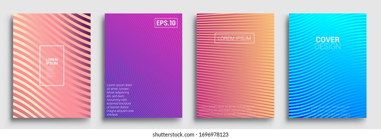 Minimale Deckengestaltung. Geometrische Halftongradienten. Vektorillustration-Illustration von hellen abstrakten Mustern mit Farbverlauf-Textur für minimales dynamisches Cover-Design.