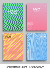Minimal covers design. Geometric halftone gradients. Vector illustration of bright color abstract pattern background with line gradient texture for minimal dynamic cover design.