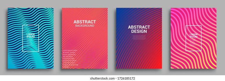 Diseño de cubiertas mínimas. Gradientes geométricos de medio tono. Ilustración vectorial de fondo de patrón abstracto de color brillante con textura de gradiente de línea para un diseño de cubierta dinámica mínimo.