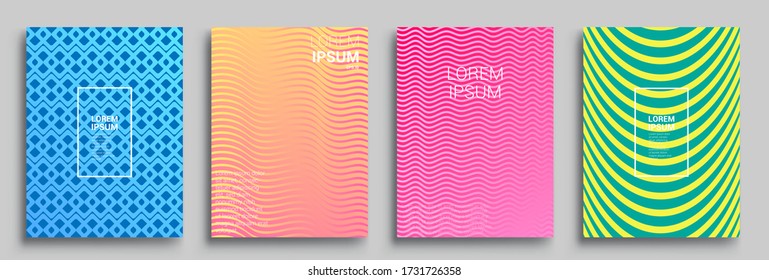Minimale Deckengestaltung. Geometrische Halbtongradienten. Vector Illustration von hellen abstrakten Musterstrahlen Hintergrund mit Liniengradientenstruktur für minimales dynamisches Cover Design.