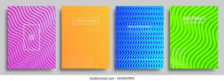 Diseño de cubiertas mínimas. Gradientes geométricos de medio tono. Ilustración vectorial de fondo de patrón abstracto de color brillante con textura de gradiente de línea para un diseño de cubierta dinámica mínimo.