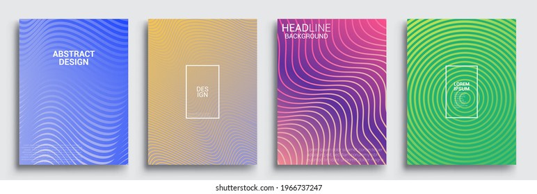 Minimal covers design. Geometric halftone gradients. Vector illustration of bright color abstract pattern background with line gradient texture for minimal dynamic cover design