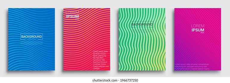 Diseño de cubiertas mínimas. Gradientes geométricos de medio tono. Ilustración vectorial de fondo de patrón abstracto de color brillante con textura de gradiente de línea para un diseño de cubierta dinámica mínimo