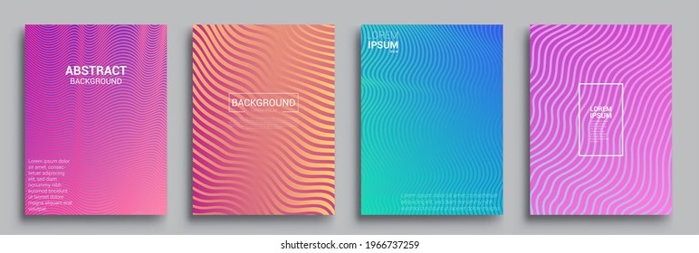 Minimal covers design. Geometric halftone gradients. Vector illustration of bright color abstract pattern background with line gradient texture for minimal dynamic cover design