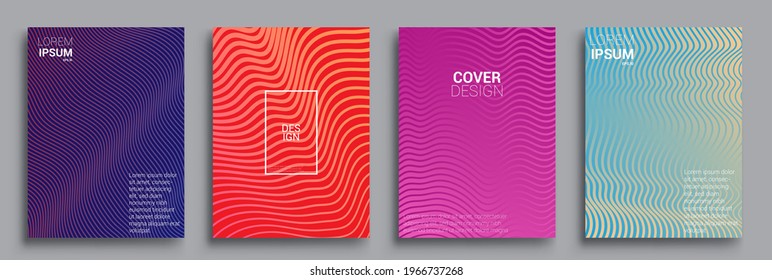 Minimal covers design. Geometric halftone gradients. Vector illustration of bright color abstract pattern background with line gradient texture for minimal dynamic cover design