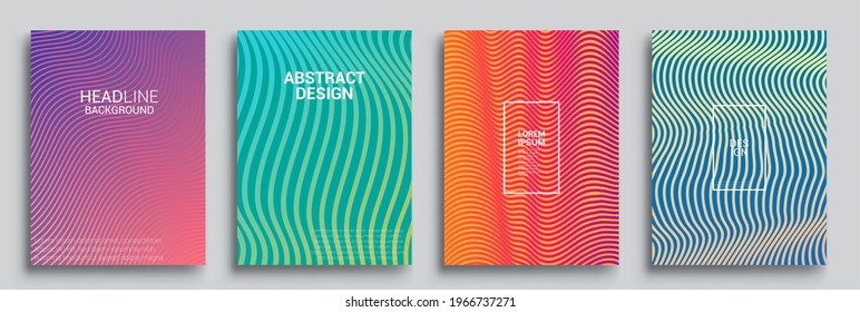 Minimal covers design. Geometric halftone gradients. Vector illustration of bright color abstract pattern background with line gradient texture for minimal dynamic cover design