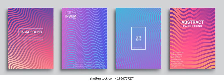 Minimal covers design. Geometric halftone gradients. Vector illustration of bright color abstract pattern background with line gradient texture for minimal dynamic cover design