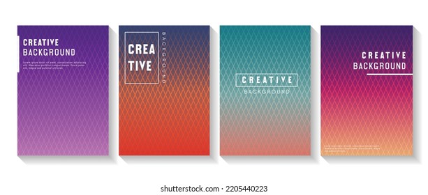 Minimal covers design. Geometric halftone gradients. Vector illustration of bright color abstract pattern background with square gradient texture for minimal dynamic cover design. 