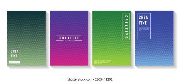 Minimal covers design. Geometric halftone gradients. Vector illustration of dark color abstract pattern background with square gradient texture for minimal dynamic cover design. Brochure, cover book.