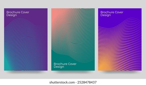 Design de capas mínimas com gradientes de meio-tom geométricos. 