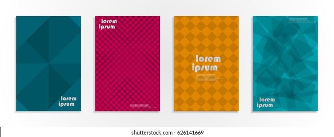 Minimal covers design. Geometric halftone gradients and figures. Eps10 vector.