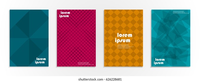 Minimal covers design. Geometric halftone gradients. Eps10 vector.