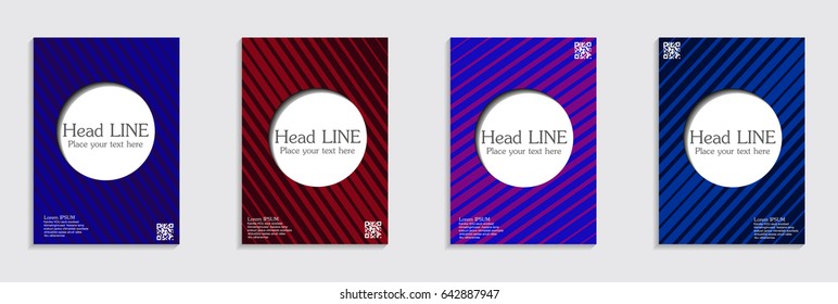 Minimal covers design. Geometric halftone gradients. Eps10 vector.