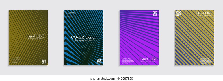 Minimal covers design. Geometric halftone gradients. Eps10 vector.
