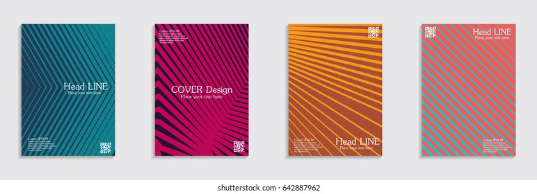 Minimal covers design. Geometric halftone gradients. Eps10 vector.