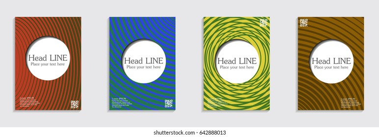 Minimal covers design. Geometric halftone gradients. Eps10 vector.