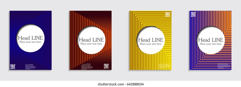 Minimal covers design. Geometric halftone gradients. Eps10 vector.