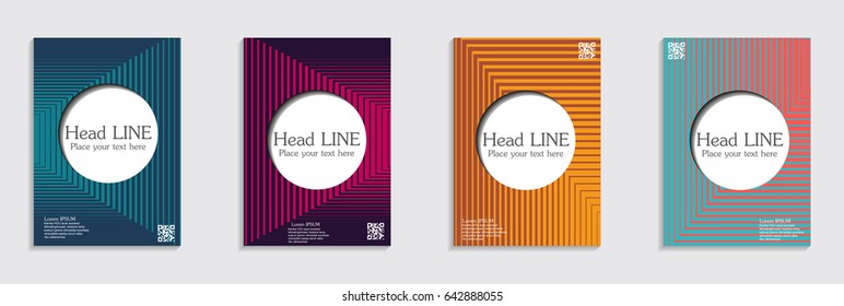 Minimal covers design. Geometric halftone gradients. Eps10 vector.