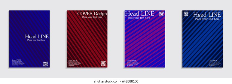 Minimal covers design. Geometric halftone gradients. Eps10 vector.