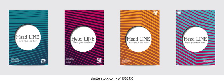 Minimal covers design. Geometric halftone gradients. Eps10 vector.