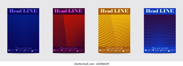 Minimal covers design. Geometric halftone gradients. Eps10 vector.
