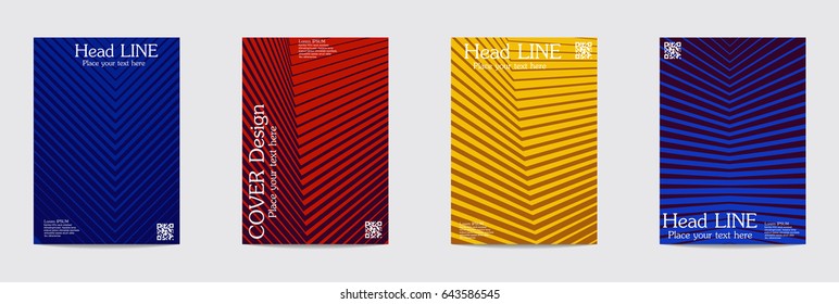 Minimal covers design. Geometric halftone gradients. Eps10 vector.