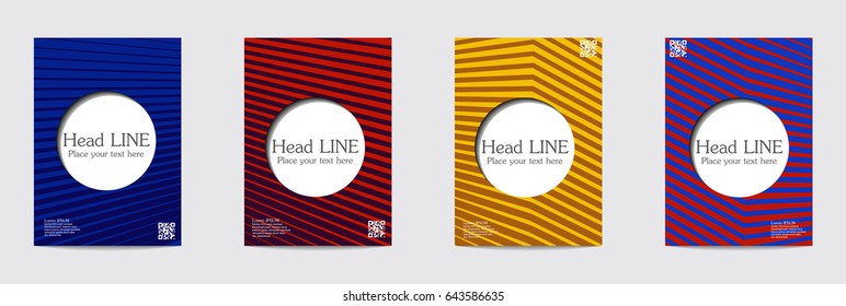 Minimal covers design. Geometric halftone gradients. Eps10 vector.