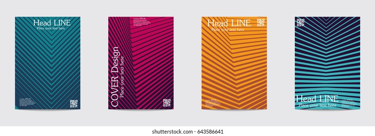 Minimal covers design. Geometric halftone gradients. Eps10 vector.