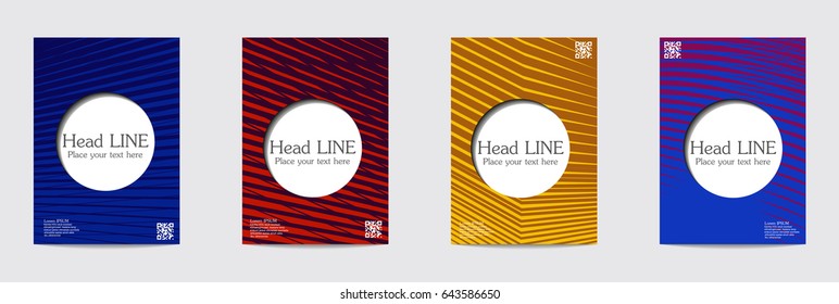 Minimal covers design. Geometric halftone gradients. Eps10 vector.