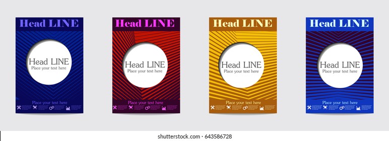 Minimal covers design. Geometric halftone gradients. Eps10 vector.