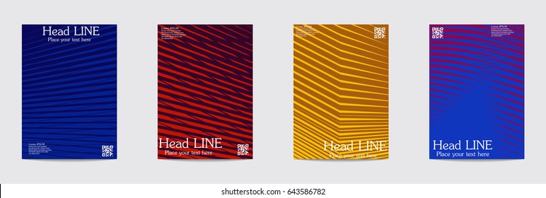 Minimal covers design. Geometric halftone gradients. Eps10 vector.